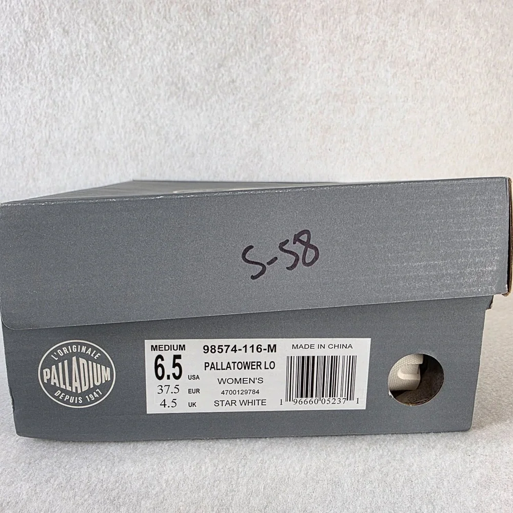 Palladium Pallatower LO‎ Women's Platform Sneakers Size 6.5 Star White  NIB